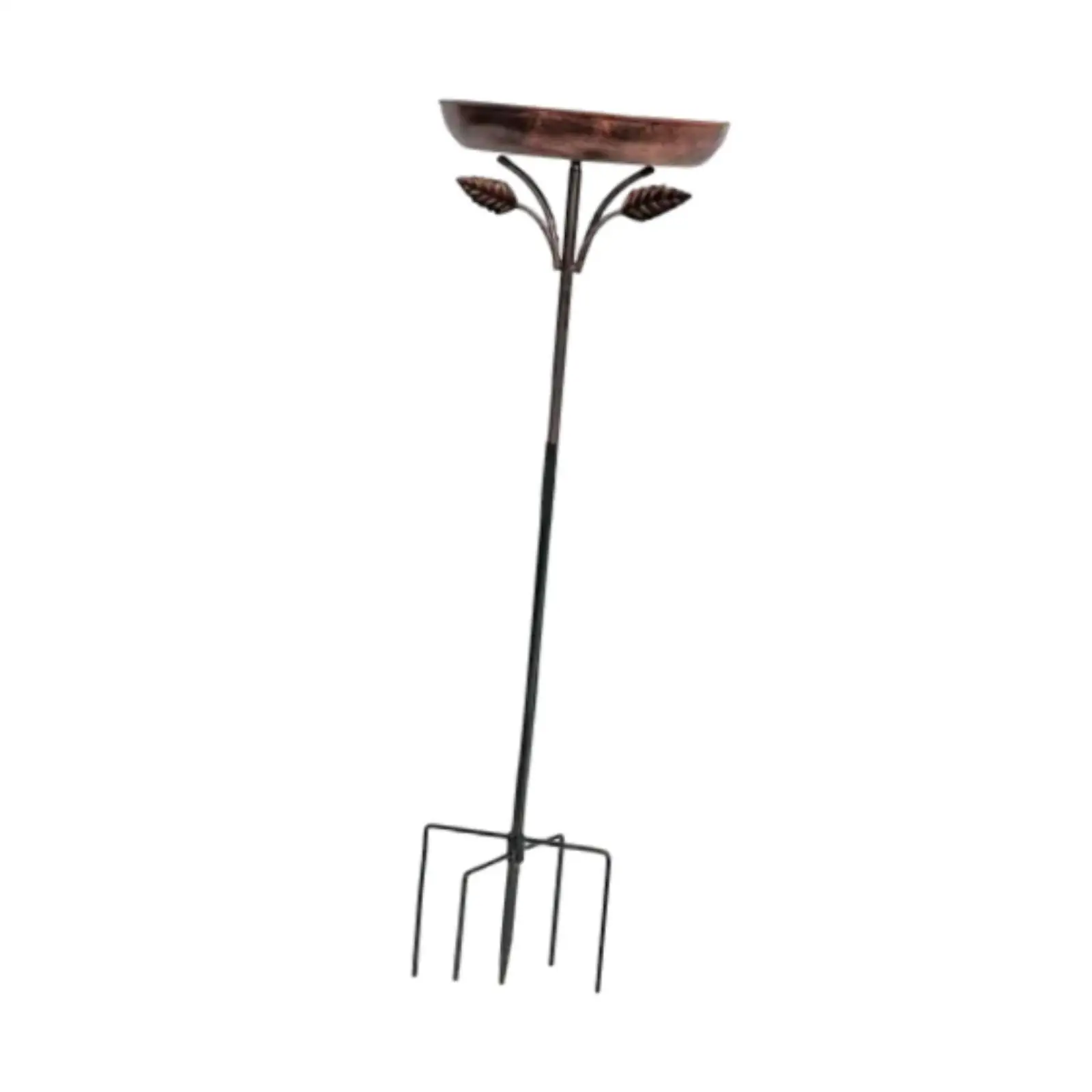 Metal Bird Bath Garden Decor Multipurpose 5 Pronged Base Freestanding Birdbath Bird Feeder Gardening Supplies for Patio Outdoor