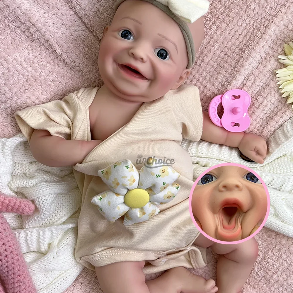 

17" Full Body Silicone Reborn Baby Doll Girl Weighted 5.6Lbs Realistic 3D Skin Visible Veins Newborn Doll Gift For Mom Collector
