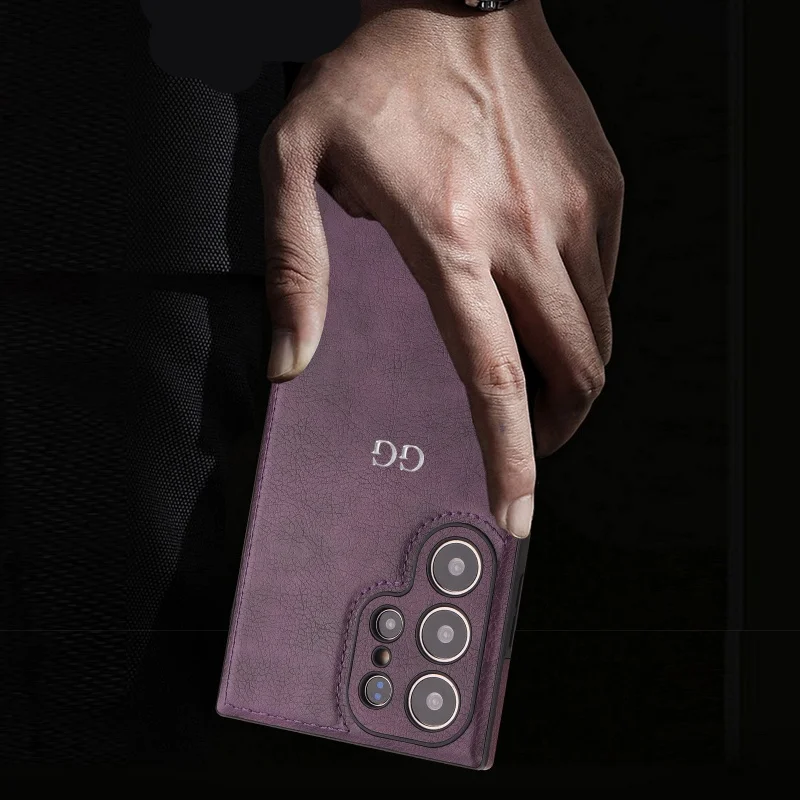 تخصيص تخصيص اسم الأولي حافظة هاتف جلدية لهاتف سامسونج S25 S24 Ultra S21 S22Plus S22 S23 Ultra غطاء حماية العدسة