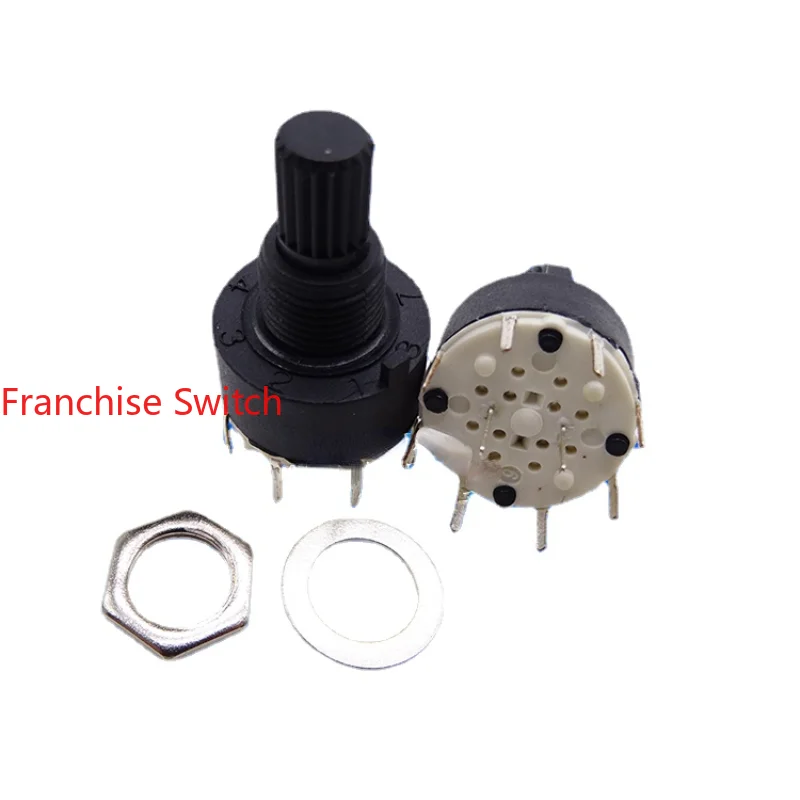 

10PCS Environmentally Friendly And High-quality All Plastic Band Switch 16MM 2-pole 4-speed Rotary Gear 15mm Spline