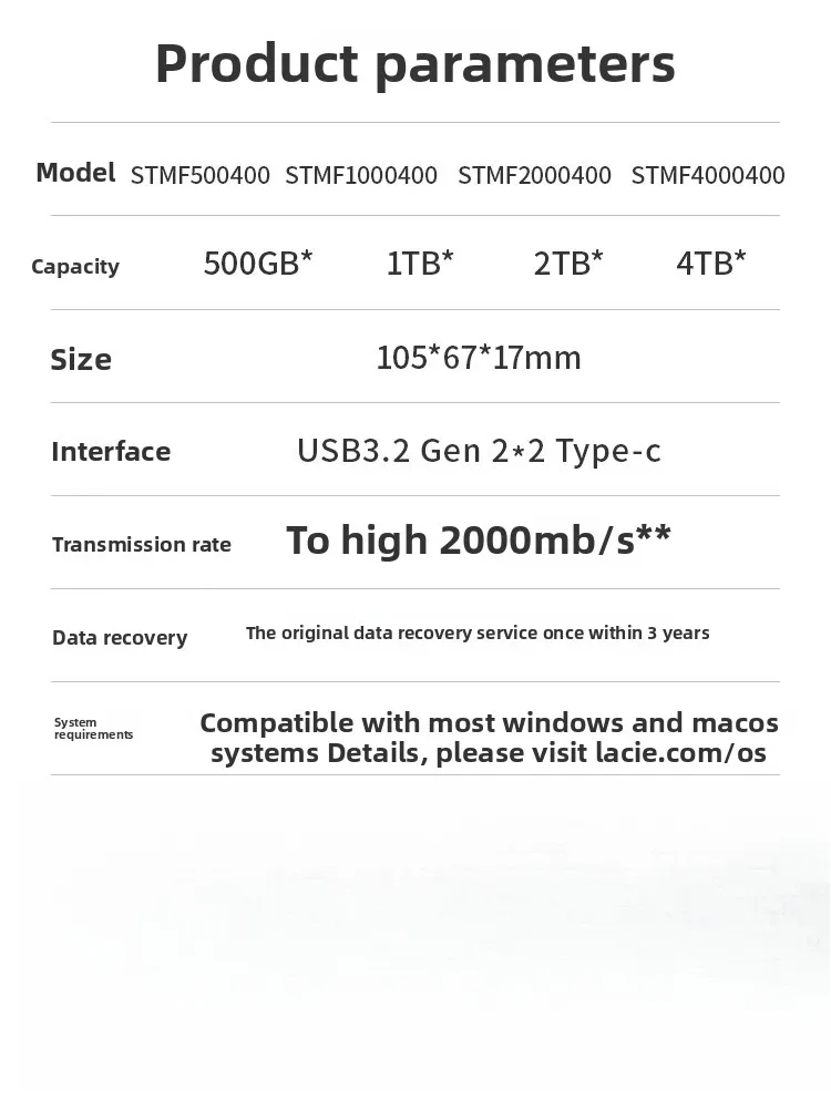 SSD mobile 1t ad alta velocità