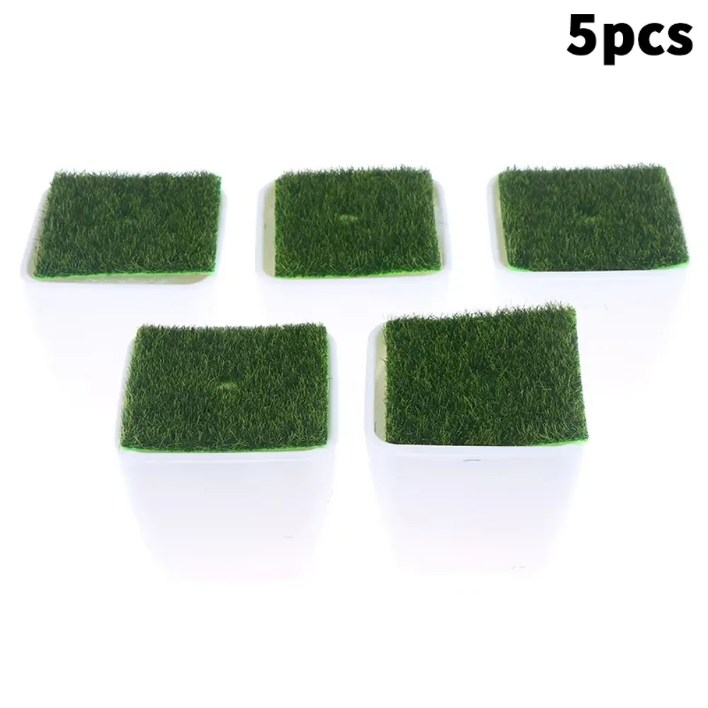 5 Stück verdickte dekorative Ornamente für Topfpflanzen, künstlicher Rasen, gewebter Rasen, künstliche Blumenornamente, Miniatur-Bonsai