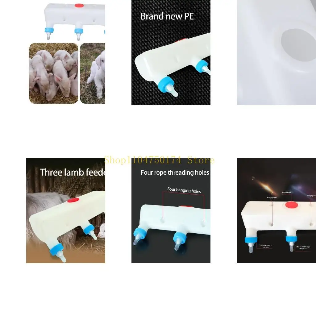 

Многофункциональные подвесные кормушки для молока, 3 соски, дизайн для домашнего скота, ягненка, поросят, пластиковая лидер