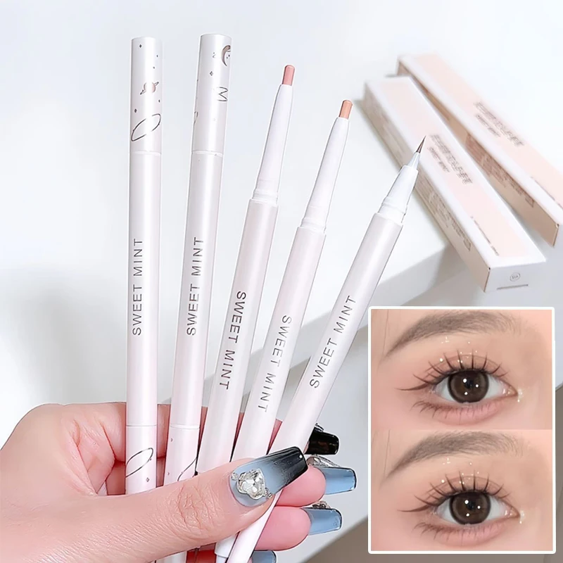 Dubbelkop Zijdeachtige Glinstering Eyeliner Potlood Liggende Zijderups Waterdichte Markeerstift Matte Witte Parel Oogschaduw Gel Beauty Cosmetica