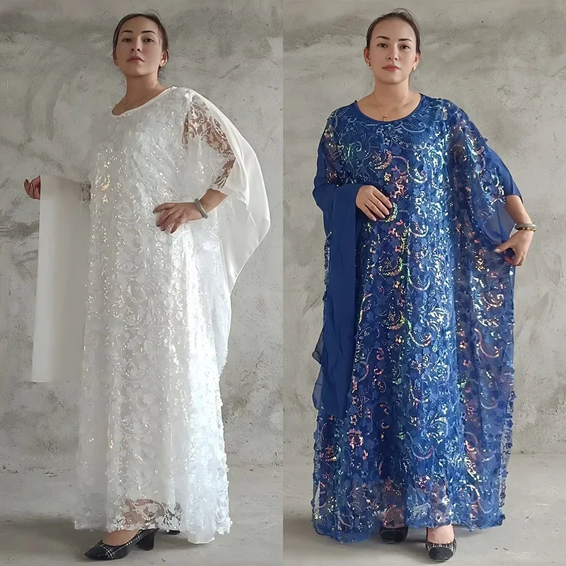 3 Pieces Plus Size African Dresses for Women Loose Abaya Dubai Kaftan Traditional Boubou Robe Africa Dashiki Long Gowns Outfits