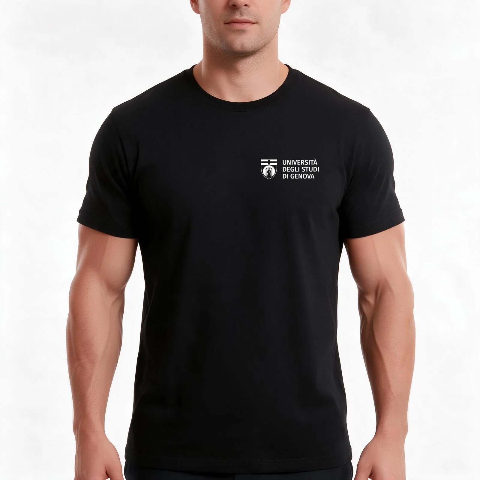 Tshirt Università degli studi di Genova Logo T-Shirt, Summer Casual Cotton Tee, Oversized Streetwear Tops, Vintage Graphic Print