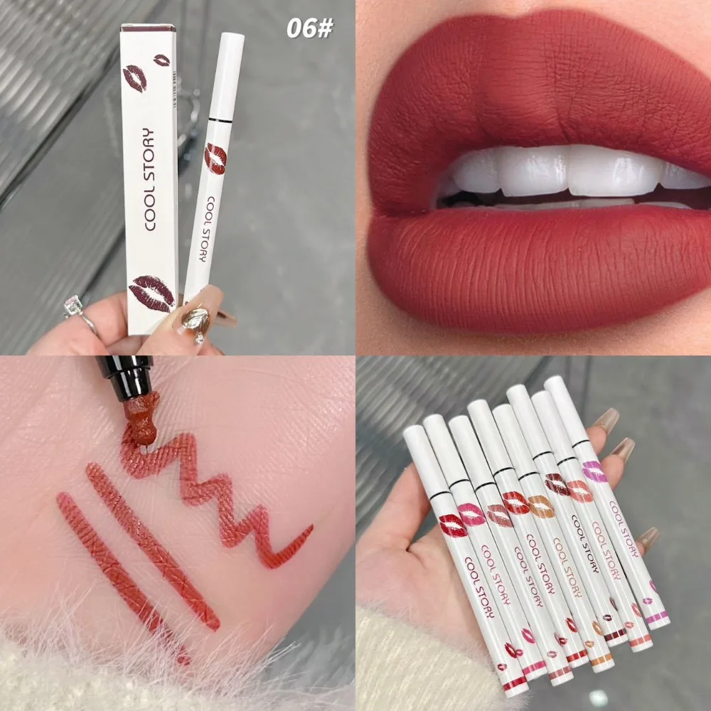 Hot Longwear Liquid Lip Liner Waterproof Quick-Drying Matte Lip Stain Marker 2-in-1 Long-Lasting Liquid Lipstick for Lip Makeup