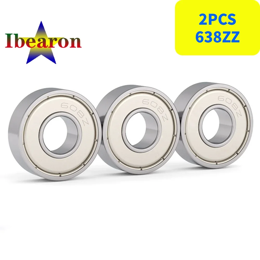 2PCS 638ZZ Miniature Deep Groove Ball Bearings High Quality Double Metal Shielded Bearing Bearing Steel