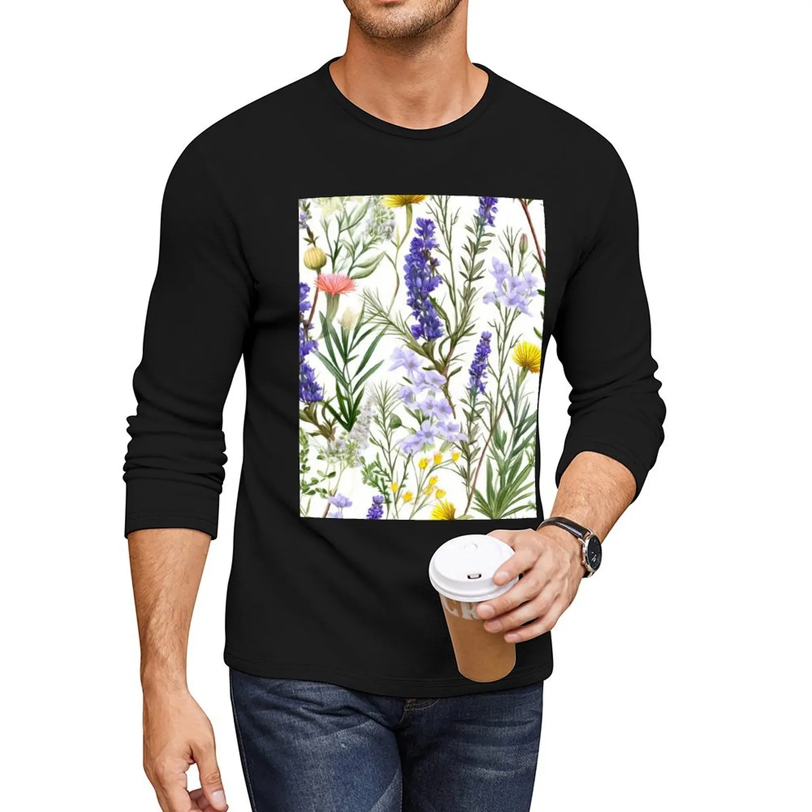 Aromatic Symphony: Organic Summers in Lavender and Herbs Long T-Shirt sublime t shirt tshirts for men