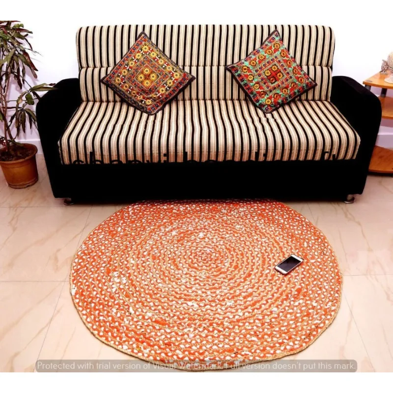 

Rug Carpet Hand Woven Hand Made Round Home Decorative Floor Carpet Rug Living Room Decoration