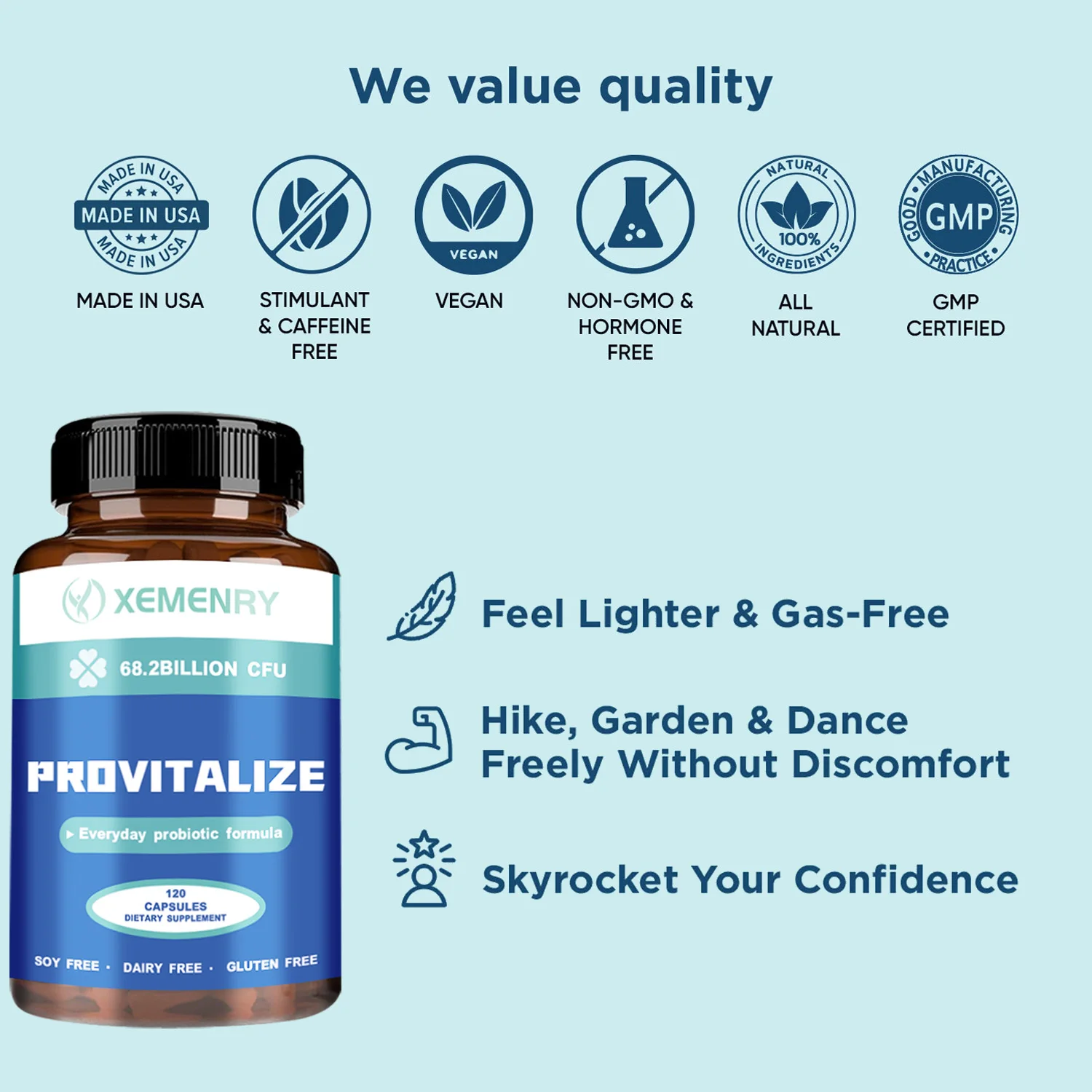 Provitalize - Probiotics for Women, Good for Digestive Health, Menopause, Joint Support, and Slim Waist