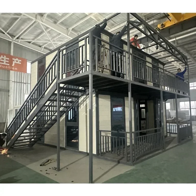 Container House Prefabricated Two Layers New Container Foldable House Prefab Expandable Fast Build Container Foldable House