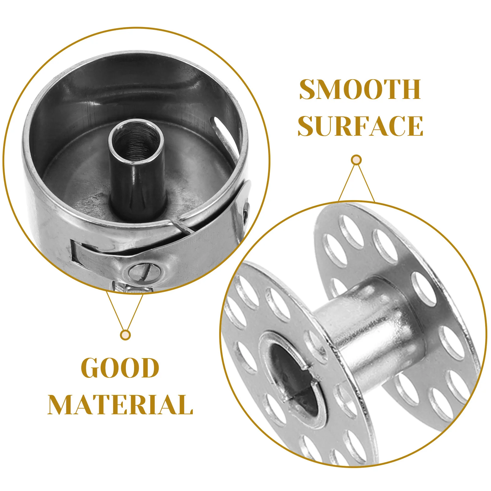 

1Set Smooth Surface No Scratches Bobbin Case Metal Bobbins Set for All Sewing Machines Professional Spools Sewing Bobbins