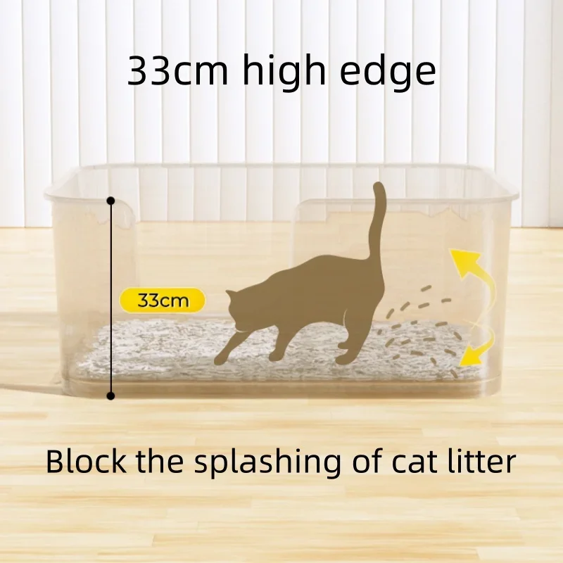 Mango Pet’s Mega Size Open-Top Cat Litter Box - Featuring A Durable and Splash-Proof Design  Cat Toilet Лоток Для Кошек Закрый