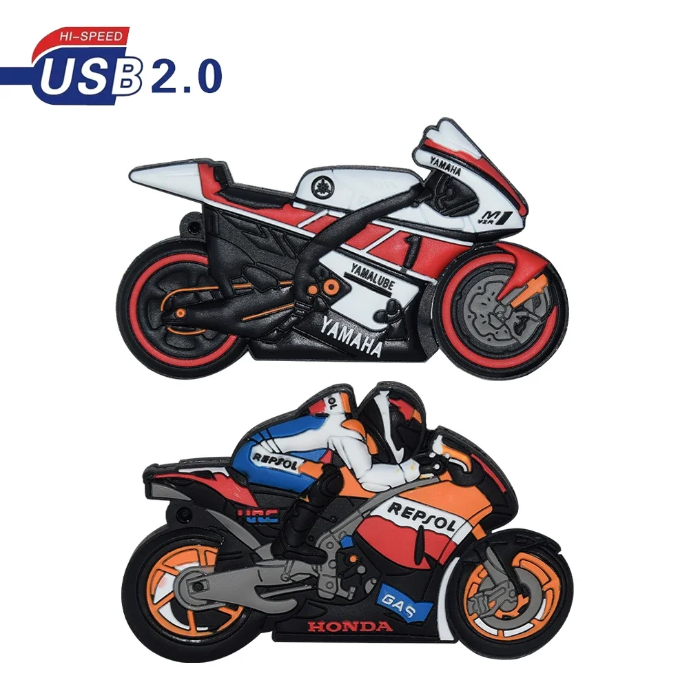 Unidad de bolígrafo para motocicleta con dibujos animados, 4GB, 8GB, 16GB, 32GB, 64GB, resistente al agua, regalo creativo, unidad Flash Usb2.0, memoria de 128GB para motocicleta