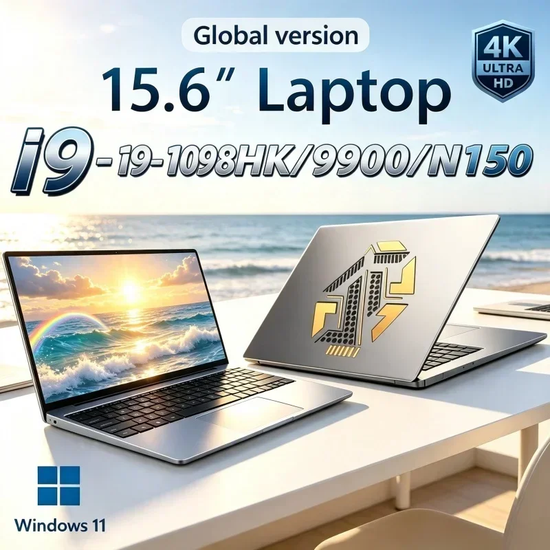 15.6" Intel Core I9 10980HK/I9-9900/N150 Windows 11 Elite Laptop Computer 32GB RAM 1TB 2TB SSD Portable Notebook PC Office