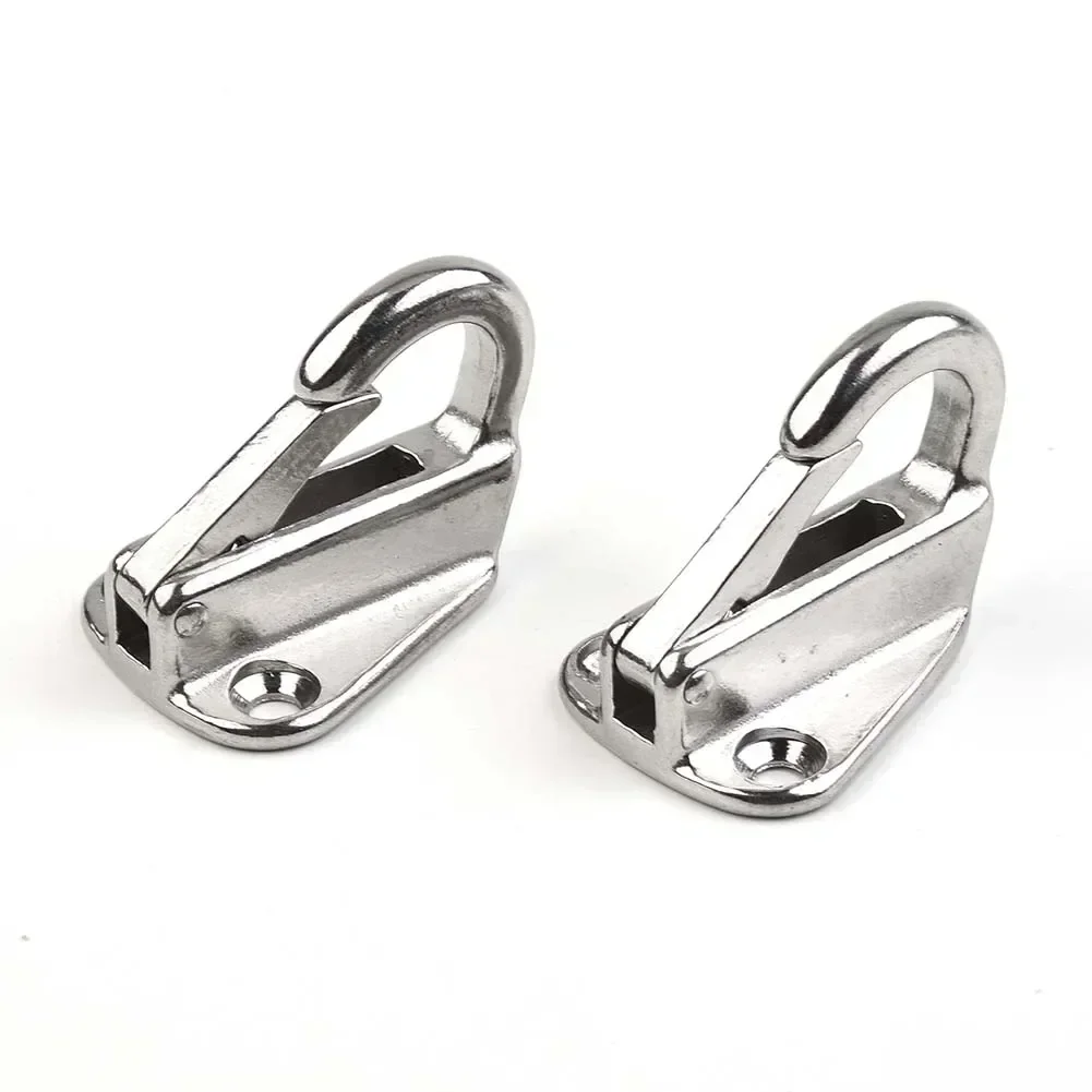 2x Marine 316-Stainless Steel Spring Snaps Fending Hook Fender Boat Hardware Boat Spring Locked Hooks 43*31mm