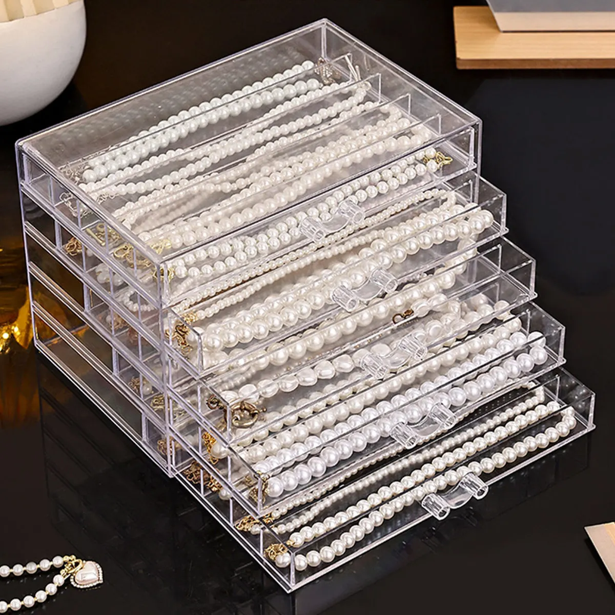 Transparent Necklace Storage Box for Jewelry