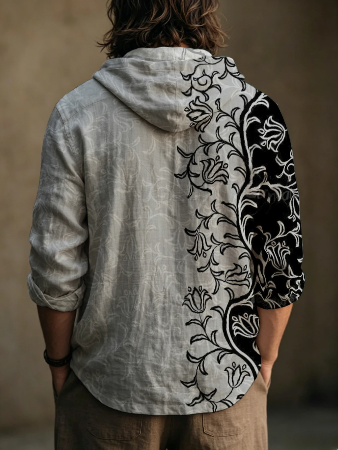 Camisa Henley con Capucha para - Fashion Ethnic Wear For Men reseña y precio