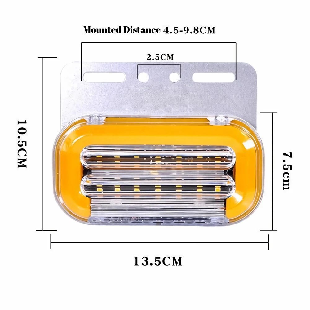 10Pcs Truck Sidelight 12V 24V Parking Lights Trailer Side Marker Lights Cargo Car Clearance Lamp Flashlight Dynamic