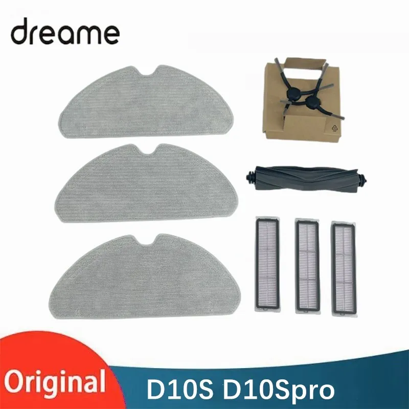 دريم-طقم روبوت كنس بالتفريغ ، إكسسوارات أصلية ، فرشاة رئيسية ، فرشاة جانبية ، فلتر ، ممسحة ، D10S برو