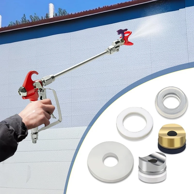 50 pz Airless Vernice Sprayergaskets Guarnizioni Punta di Tenuta Distanziatori Piatti In Nylon Guarnizioni In Silicone Per Sprayertip E Asta di Prolunga
