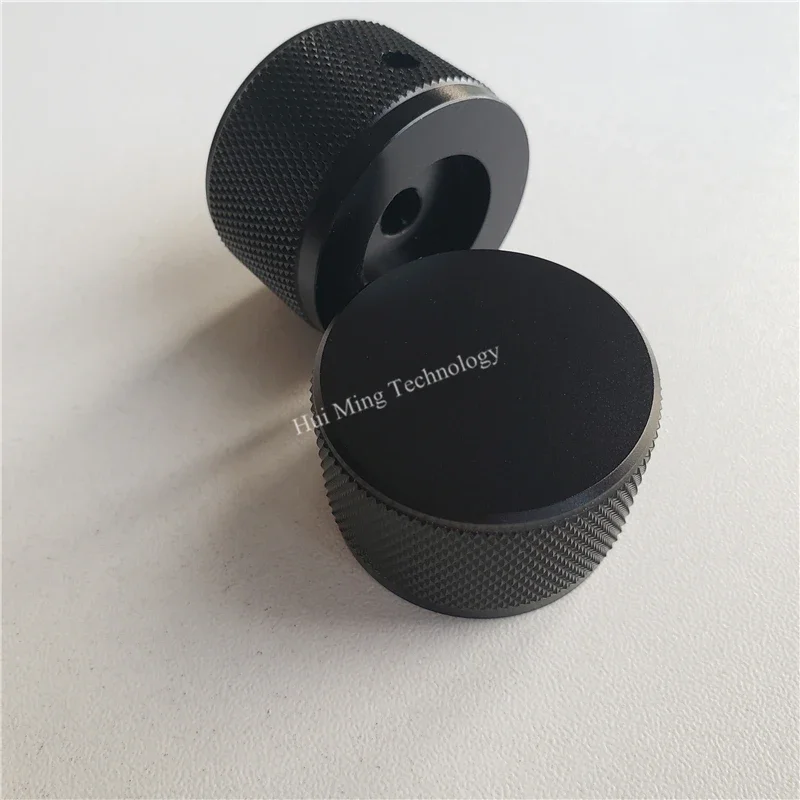 2Pcs Aluminum Alloy Knob Knurled Silver Solid 35*22mm Potentiometer Cap Knob No Mark Switch Encoder Volume Control Amplifier