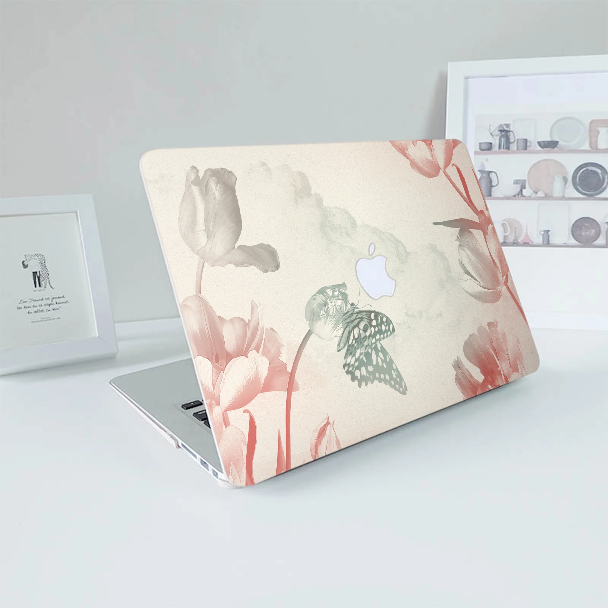 Unique Ink Flower Laptop Case for Macbook Air 13 M2 2022 A2681 A2337 A2179 A2338 M1 Chip Pro A2289 Macbook A1466 Laptop Sleeve