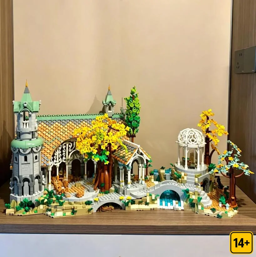 New 6167pcs In stock Film Elven Sanctuary Mystical Rings Valley Street View Building Blocks Manor Model Toy For Birthday Gifts