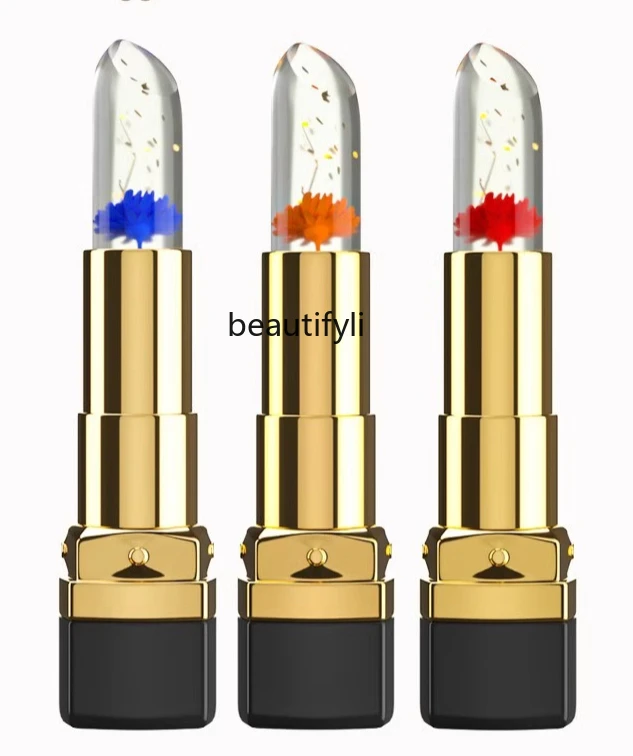 Flower jelly color-changing lipstick moisturizing lipstick moisturizing long-lasting non-stick cup non-fading light lip pattern