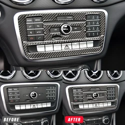 Carbon Fiber Sticker Car CD Air Conditioning Control Panel Cover Trim for Mercedes Benz A Class GLA CLA 2016 2017 2018 2019