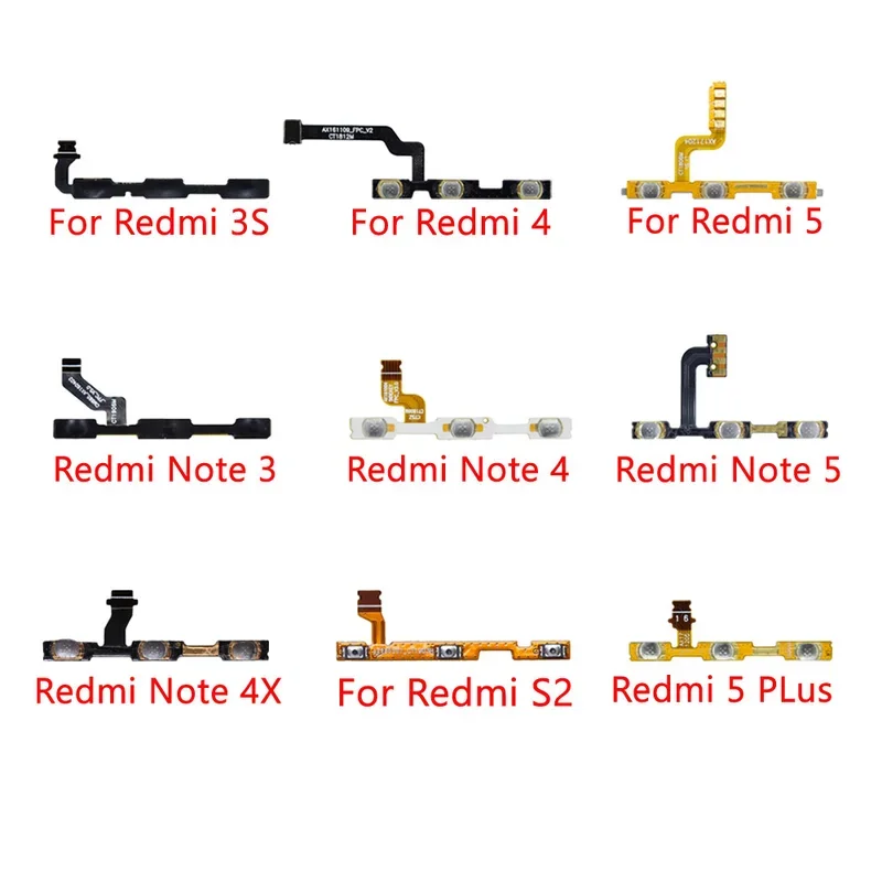 Power Volume Button Switch On Off Button Flex Cable For Redmi 3 3S 4A Note 2 3 4 5 Plus Pro 4X S2