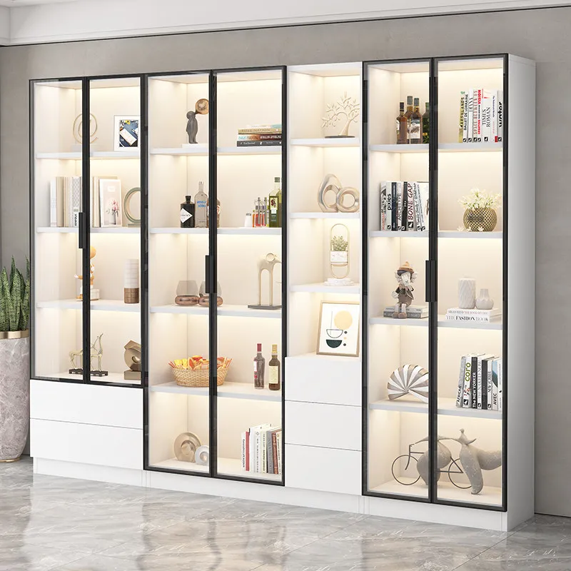 Corner Glass Cabinet Display Living Room Cabinets Furniture For Coffee Bar Accessories Home Bars Refrigerated Bottle Rack Mini