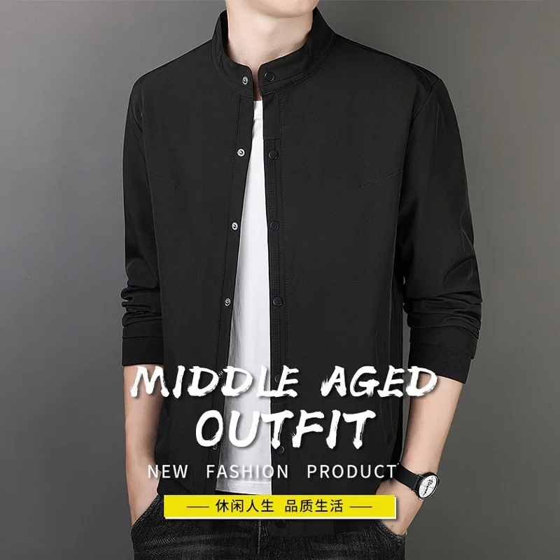 

Spring Autumn Casual Solid Fashion Slim Bomber Jacket Men Overcoat New Arrival Baseball Jackets Men's Jacket