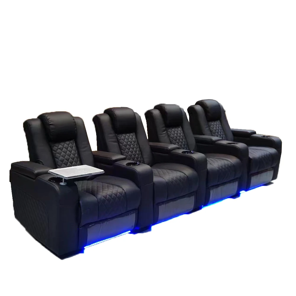 

Linlamlim Dual Motors Leather Sofa Seating Room with Electric Recliner, Massage and Refrigeration Cup Holder for Theater Seating