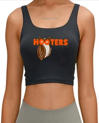 Spoon and fork cliparts hooters logo crop top Ladies casual sports top
