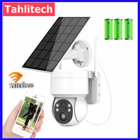 4MP Outdoor Waterproof Wifi IP Camera Solar Panel Solar Camera with Rechargeable Battery PTZ Home Security Video Surveillance Ca