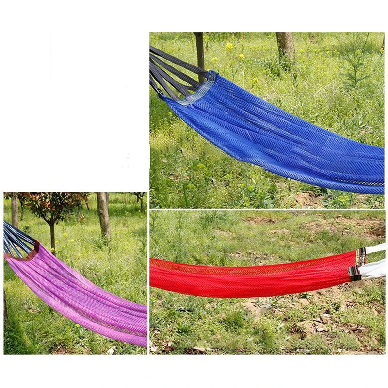 Ice Silk Mesh Hammock For Outdoor Sleeping Net Bed With Rope Portable Hiking Camping Garden Beach Yard Travel Swing Hanging Bed