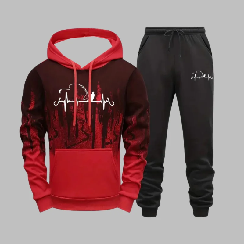 

Hot-selling Autumn and Winter High-quality Men's Casual Hoodie Set, Color Pattern Printing Sports Comfortable Fashion Set