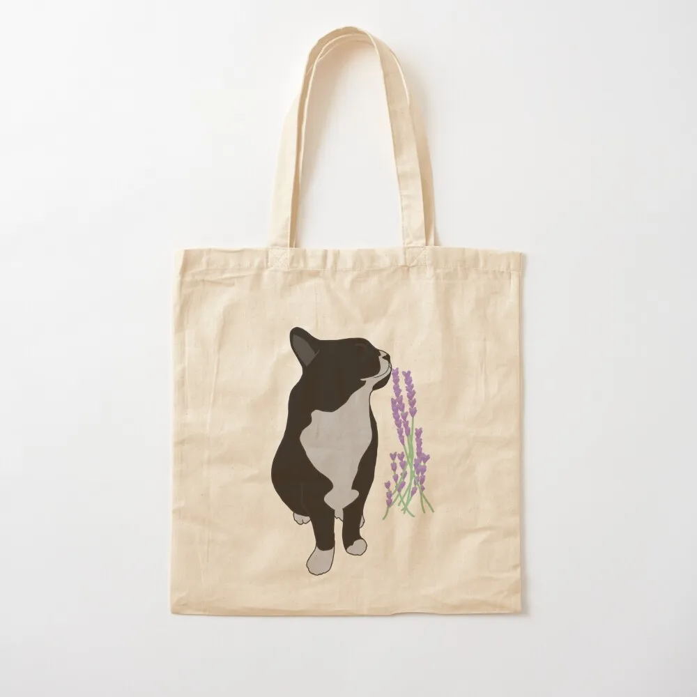 

tuxedo cat with flowers Tote Bag bags woman 2025 sacs de shopping cute pouch bag shopper bag women Canvas Tote