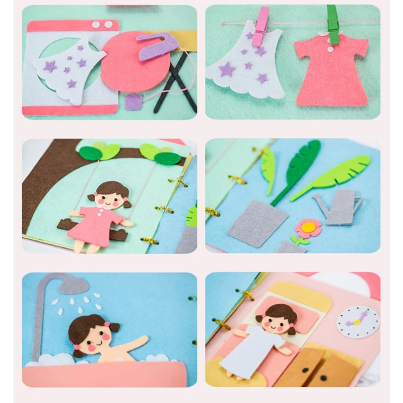 Cloth Books for Early Children's Development with Girl Design Activity Book Design Crinkle Paper Made Book