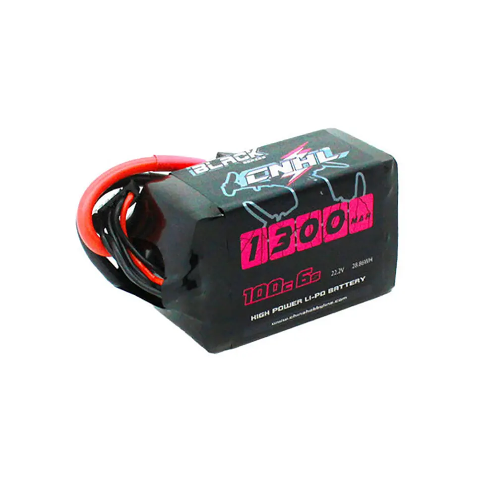 CNHL Black Series 6S 22.2V 1300mAh 100C LiPo Battery XT60 Plug for Nazgul5 Mark5 200-220mm 4-5 Inch RC Drone FPV Racing