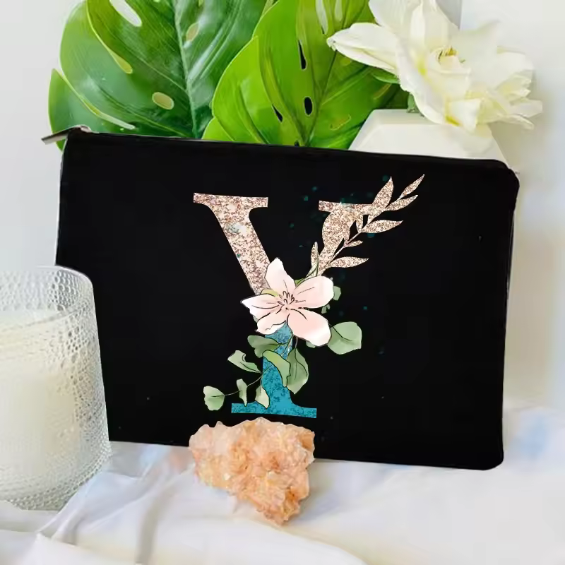 Gradient Initial Makeup Zipper Bags Fashion Travel Toilet Lipstick Pouch Bag Bachelorette Party Bridesmaid Cosmetic Clutch Purse - Image 8