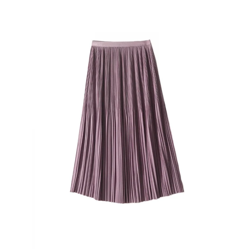 

Summer Half Skirt Women's Fashion Elegant High Waist Slim Fit Solid Color Pleated Skirt Simple and Comfortable A-line Skirt 2022