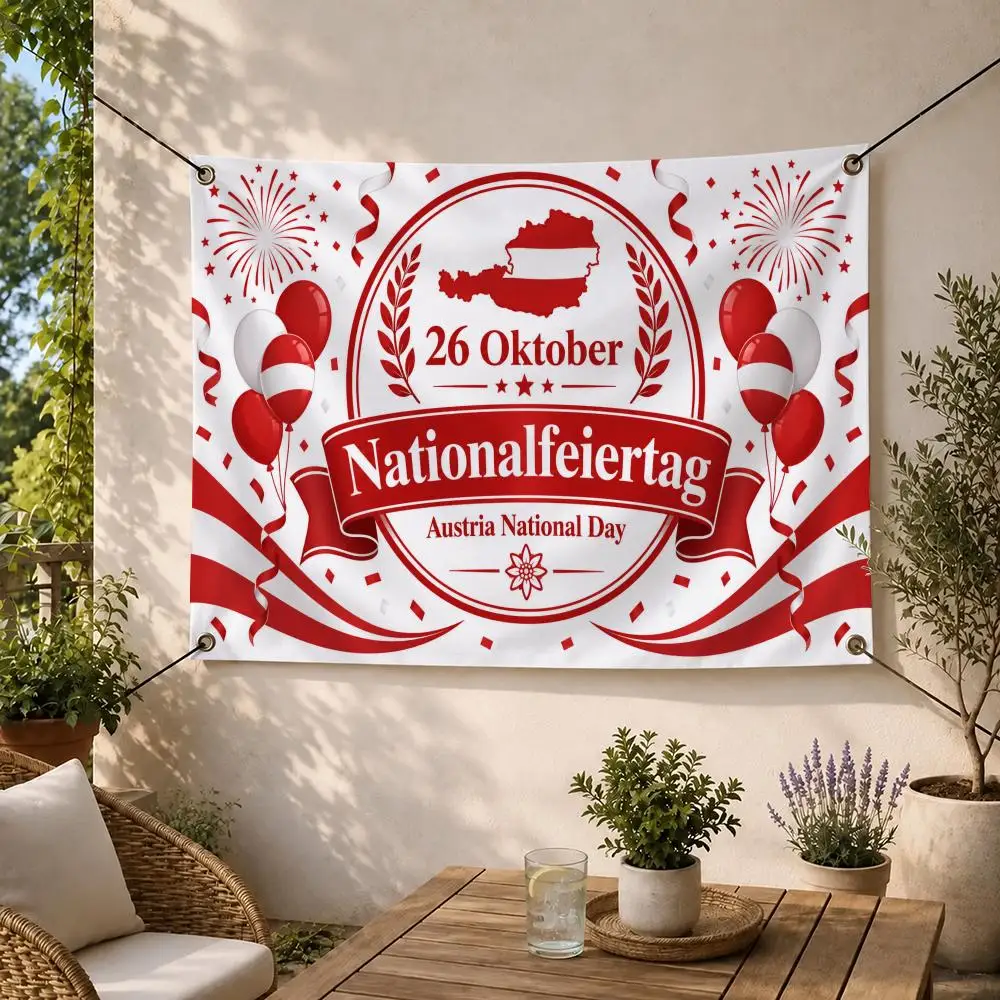 Holiday Austrian National Day Flags Flag Soft skin-friendly Durable Outdoor party Home living room bedroom Decoration