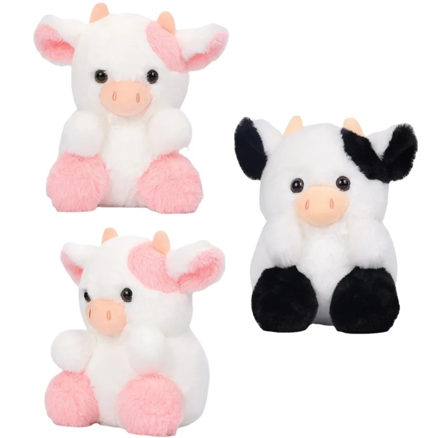20cm/7.87in Cute Cow Plush Toys Cartoon Colorful Strawberry Bull Stuffed Animal Cattle Soft  Plushie Doll Decor For Party Gift