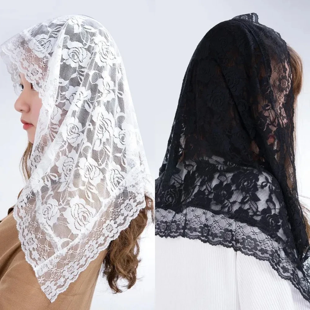 New White Black One Layer Lace Wedding Bridal Veil Blusher Face Veil Without Comb Lace Edge Wedding Accessories Voile Mariage