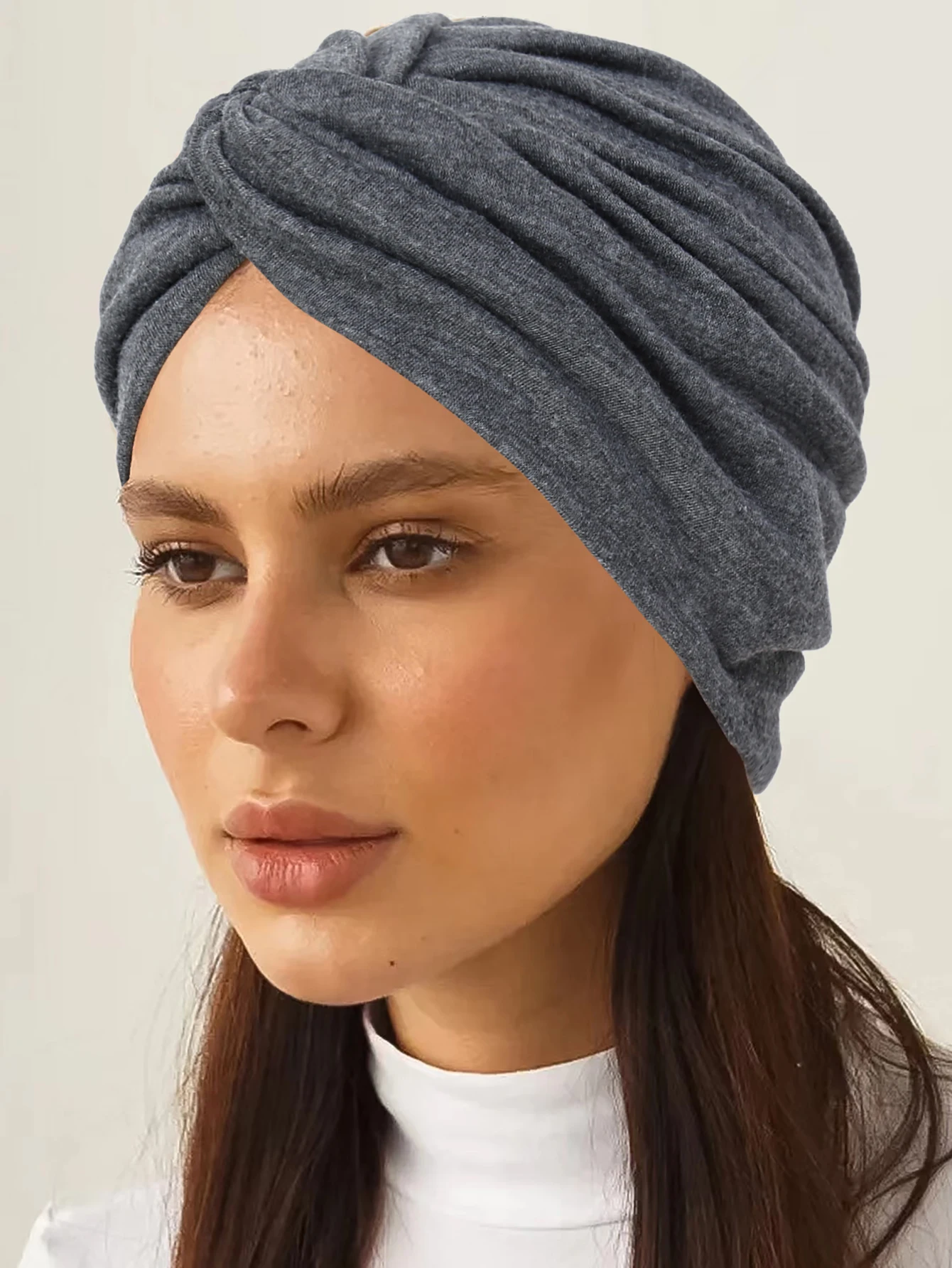 Soft Elastic Women Muslim Hijab Caps Wrap Head Solid Color Indian Turban Bonnet Fashion Headdress Islamic Clothing Accessories