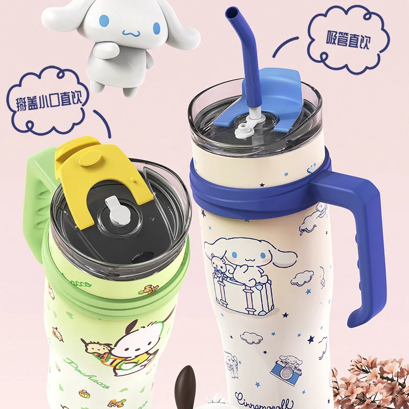 Sanrio Hello Kitty Thermos Bottle 1200Ml Kuromi Sippy Water Cup Vacuum Flask Cute Stainless Steel High Capacity Insulated Mug