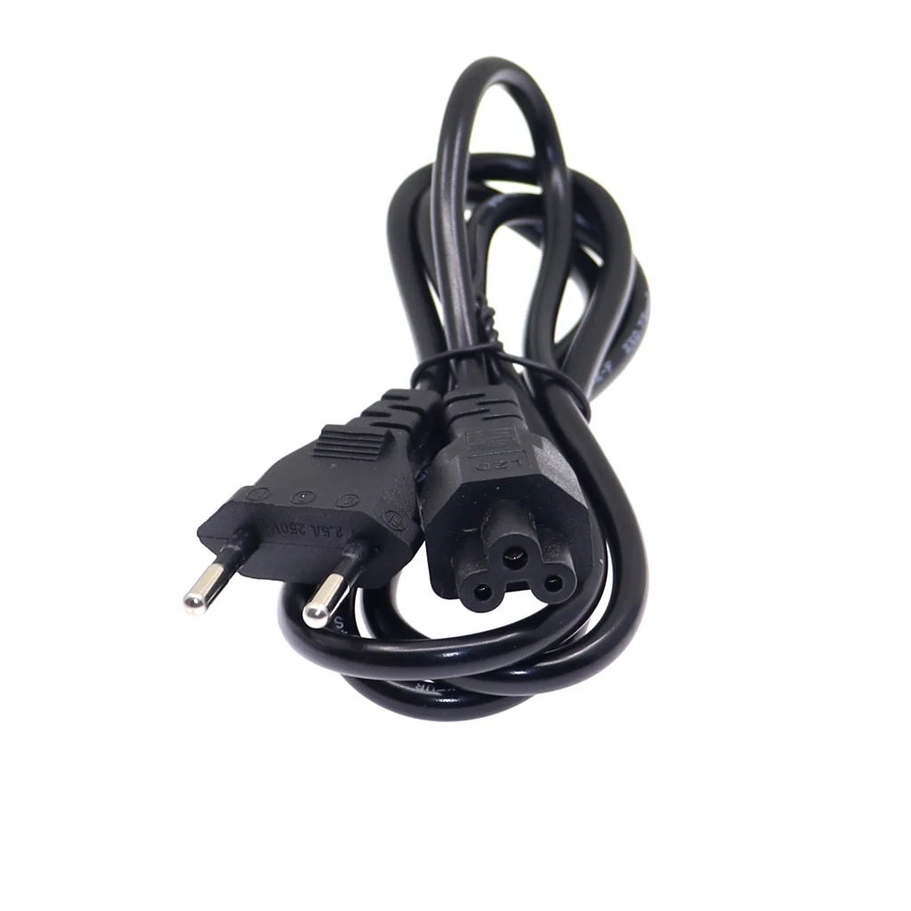 1.2m EU/US Plug to C5 AC Power Supply Adapter Cord Univesal extension Cable Lead 3-Prong for Laptop Charger Power Cords 1000W